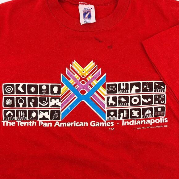 80s Pan American Games Indianapolis graphic tshirt 1980s vintage - Picture 2 of 4